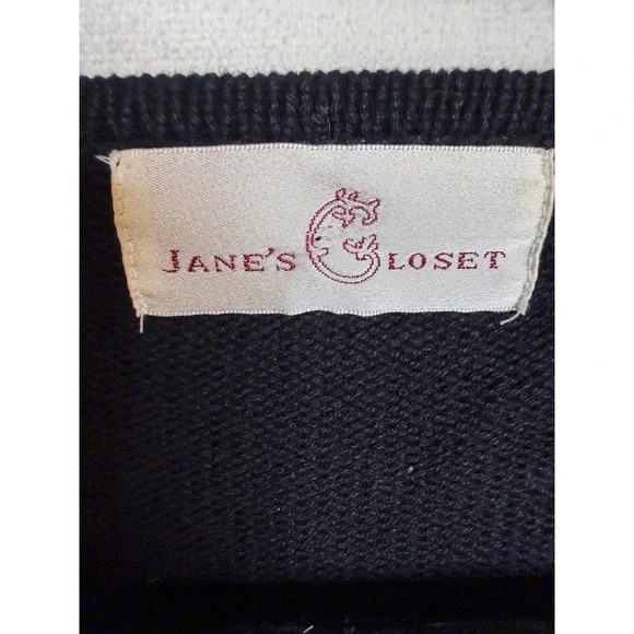 Jane's Closet Vintage Safari Animal Beaded Silk Blend Cardigan Sweater Large - Picture 5 of 8